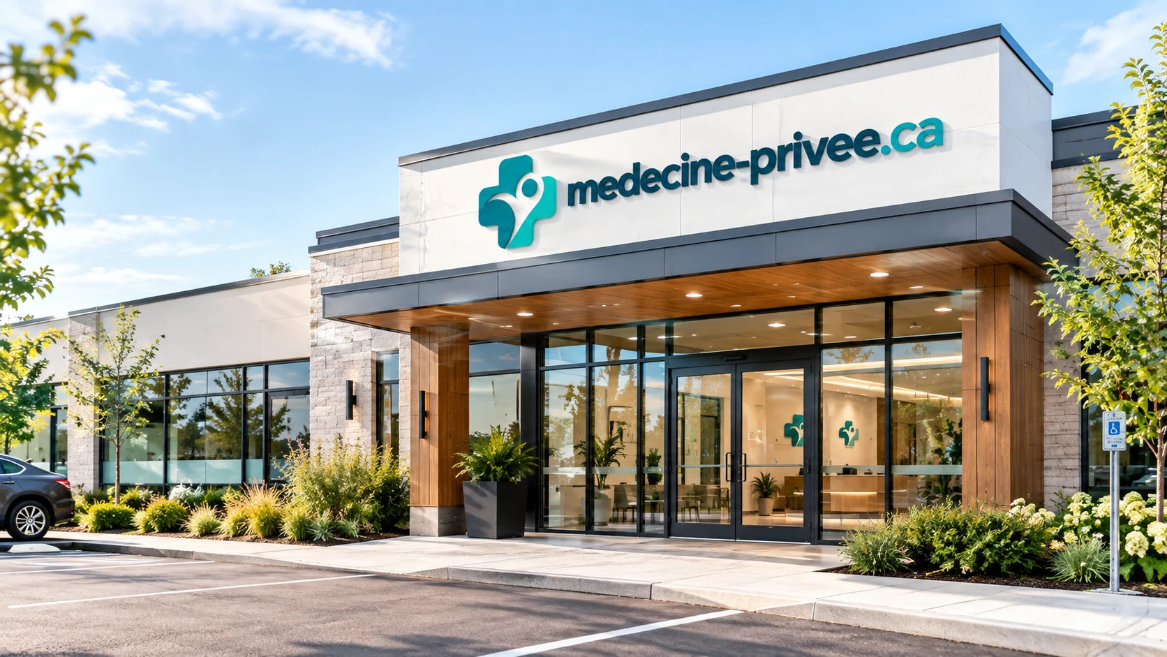 Façade d'une clinique médicale privée