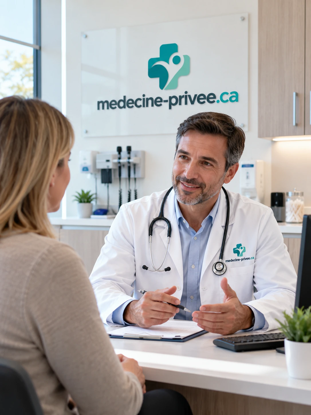 Médecin en consultation avec une patiente dans un bureau de clinique